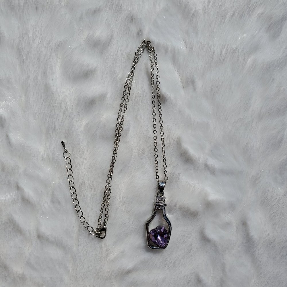 Amethyst Wine Bottle Birthstone Necklace